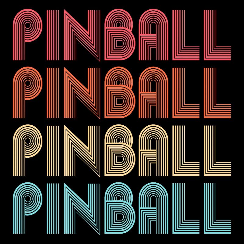 Lettrage de machine à flipper Jeu coloré de flipper