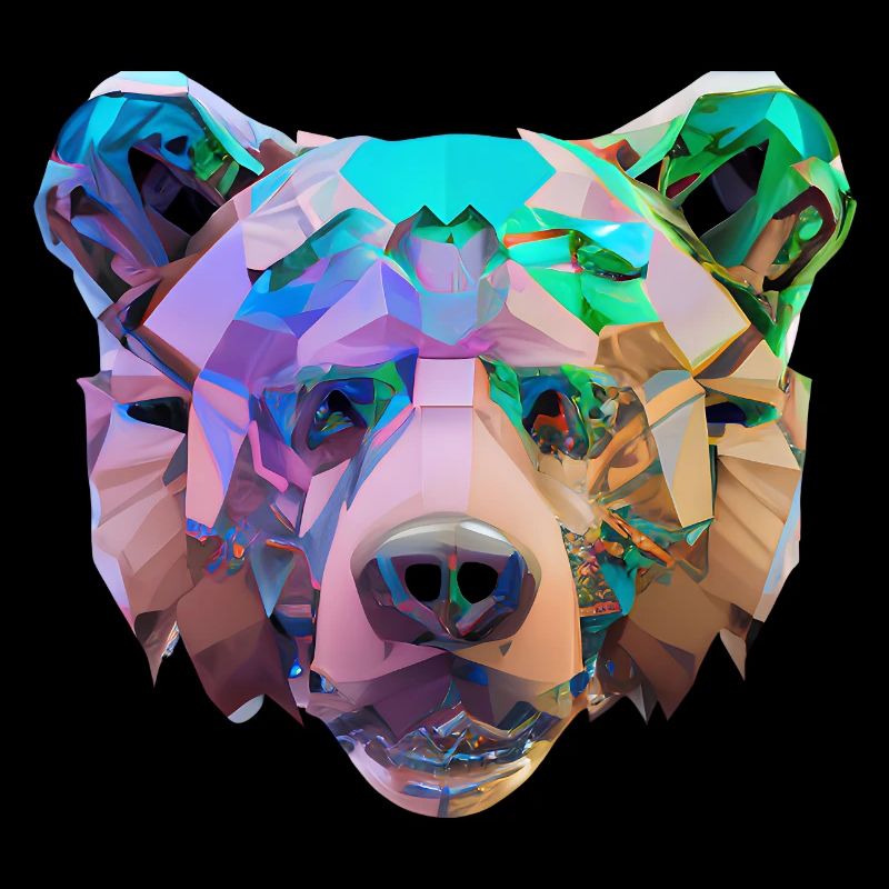 Farbenfroher Polygon Bär