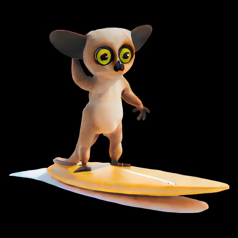 Planche de surf portant tarsier