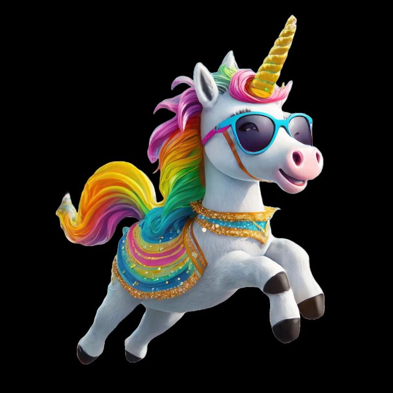 Cooles Einhorn mit Sonnenbrille Regenbogen