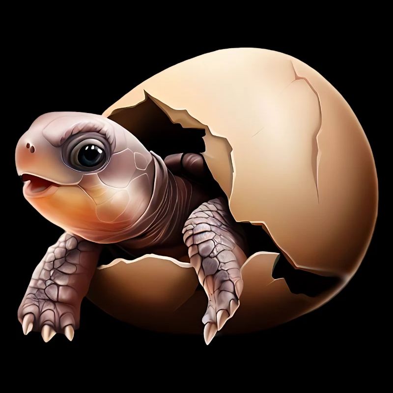 La tortue éclot de l’œuf
