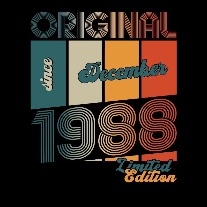 35e anniversaire Original Décembre Né 1988