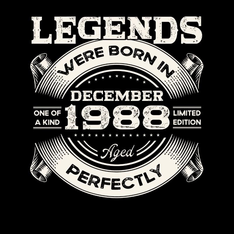 35e anniversaire Original Décembre Né 1988