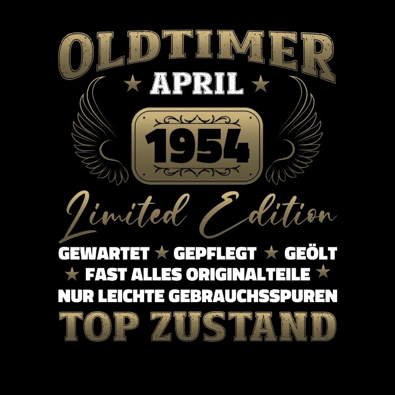 70. Geburtstag Mann Oldtimer April Jahrgang 1954