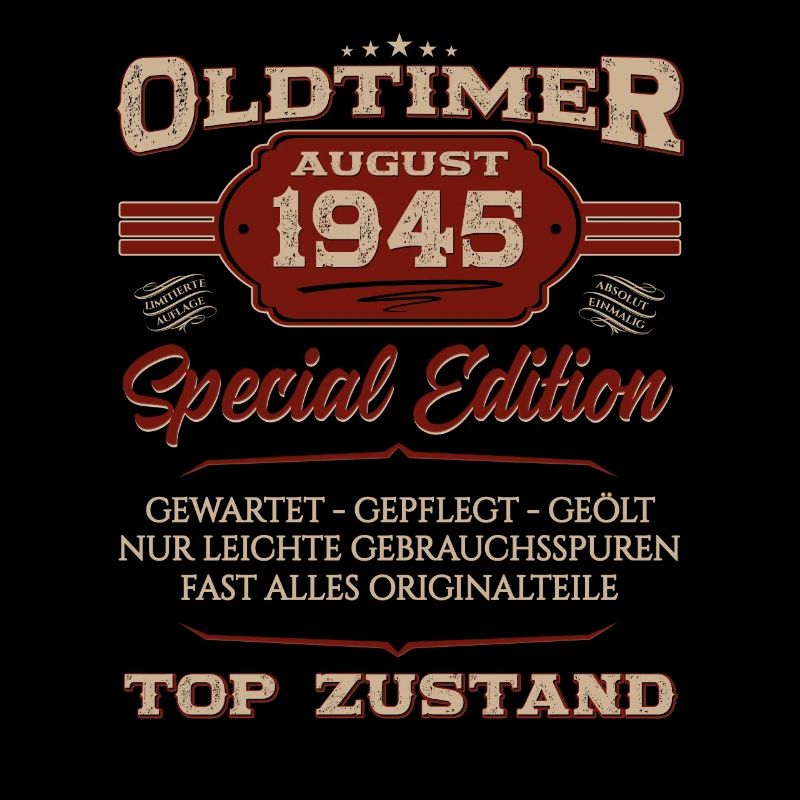 80. Geburtstag Oldtimer 1945 Jahrgang 1945 August