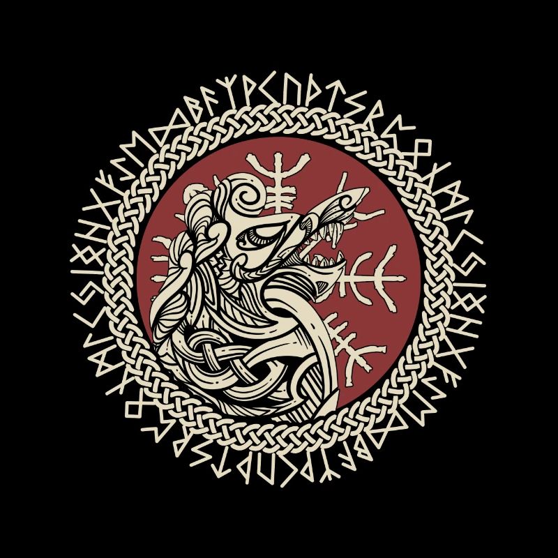 Fenrir Wikinger Wolf Fenriswolf Wikingerkompass