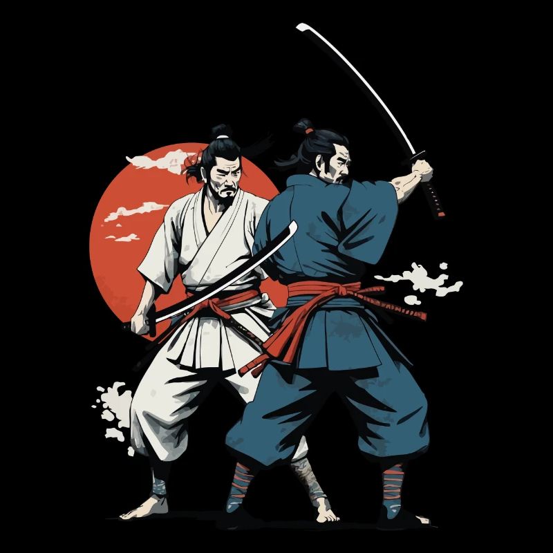 Samurai Bild Ukiyo-E Retro Vintage Design