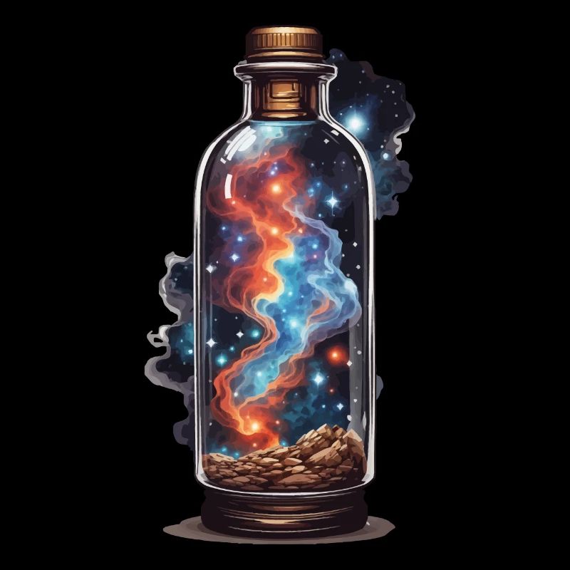 Magical outer space in bottle boho aesthetic