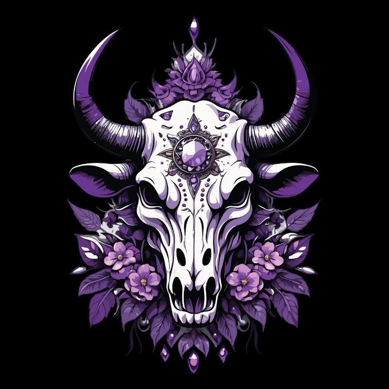 Feather Mandala Skull Spiritual Design