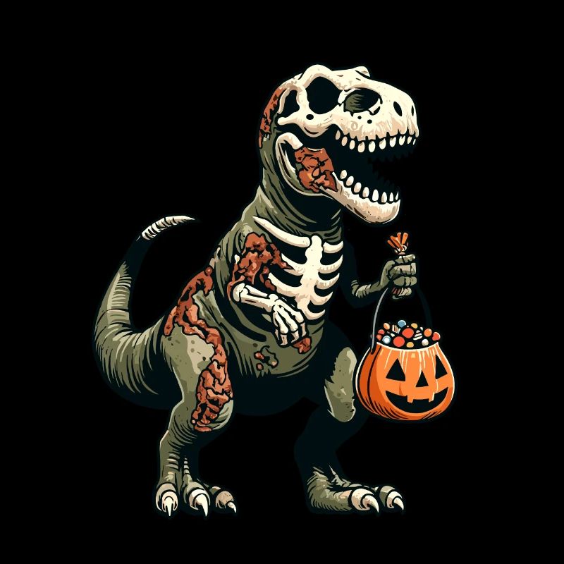 T-Rex Dinosaurier Zombie Halloween Kostüm Deko
