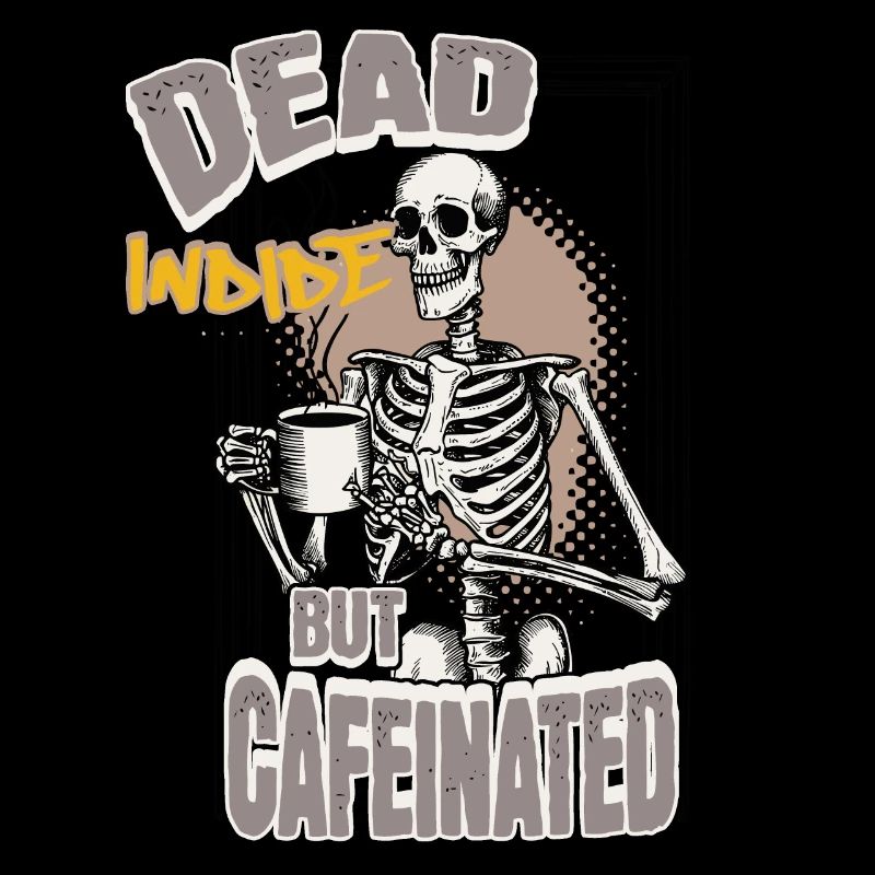 Dead Inside But Cafeinated Halloween Coffee Design