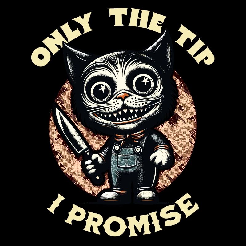 Lustiger Katzen Spruch only The Tip Psycho Katze