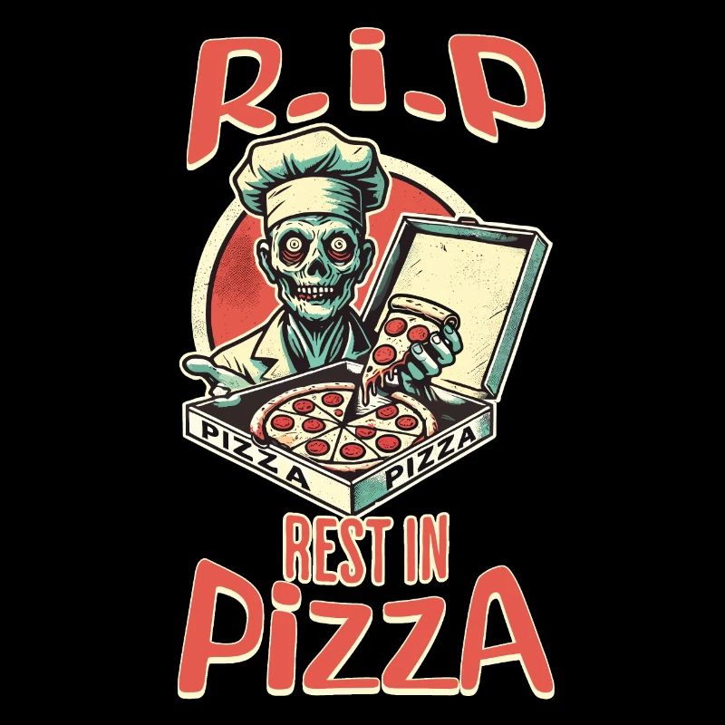 Spooky Funny Pizza Lover Zombie