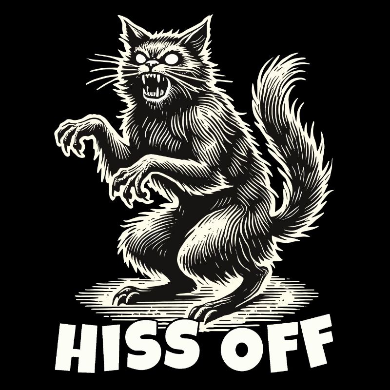 Déclaration effrayante de chat sifflant