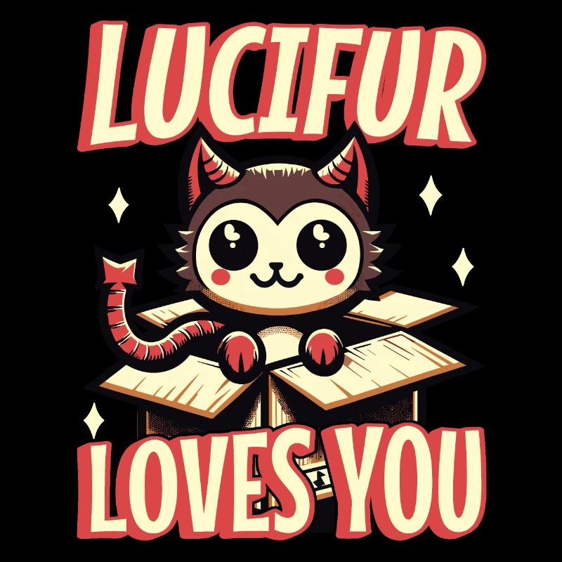 Lucifur t’aime dessin animé chat diable