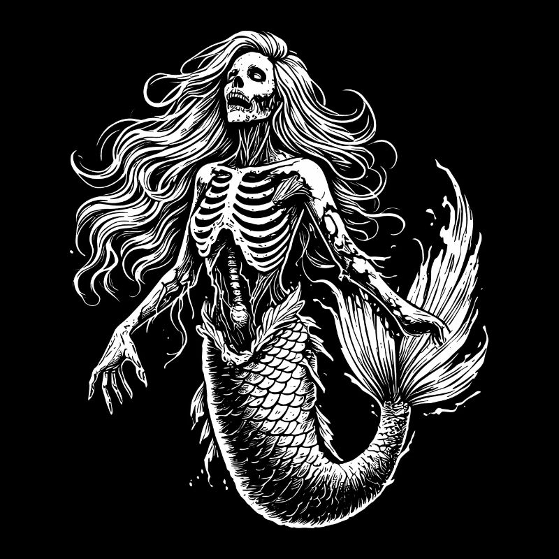Mermaid Zombie Skeleton