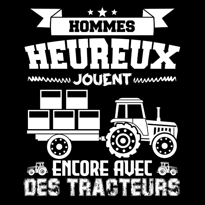 Hommes heureux jouent encore avec des tracteurs !