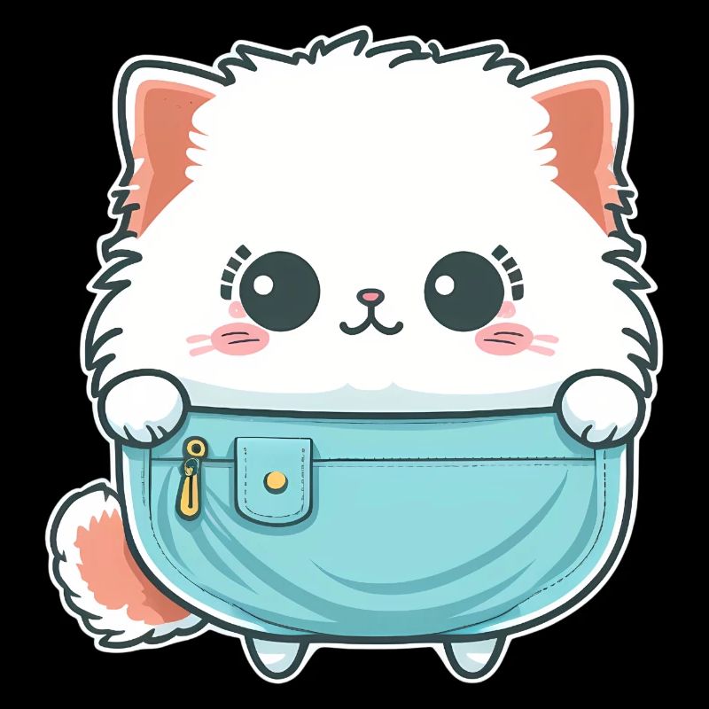 Mignon chat angora dans un sac