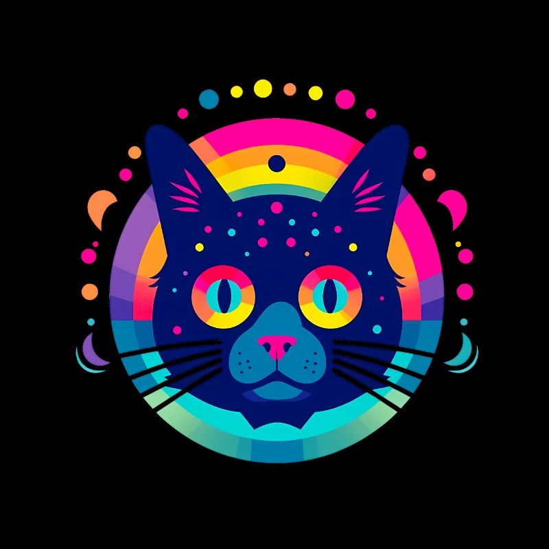 Flat Icon Cat Rainbow
