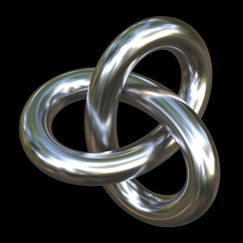 Torusknoten Silber 3D