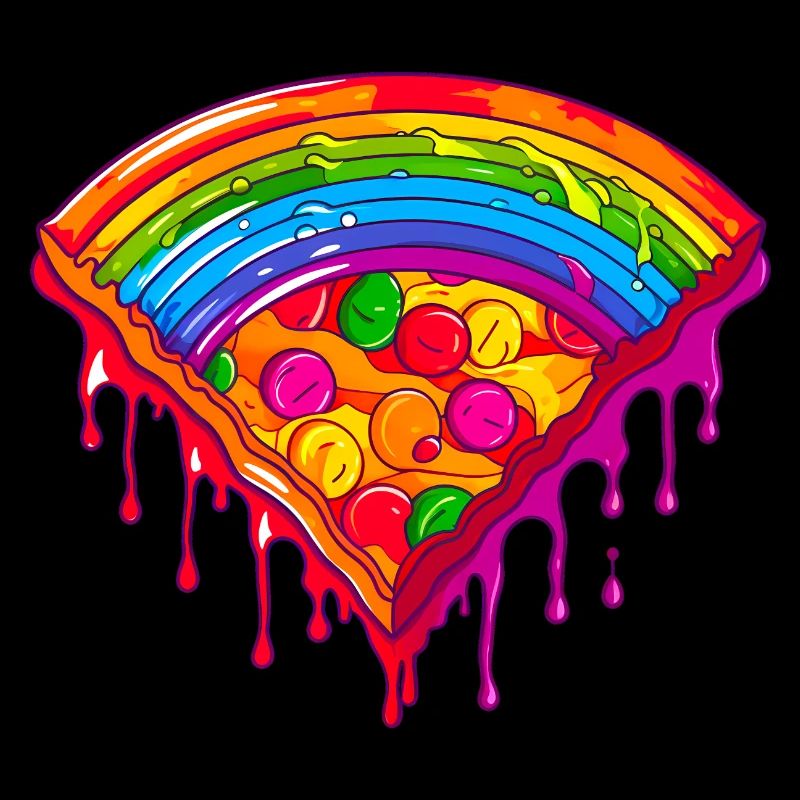 Tranche de pizza arc-en-ciel