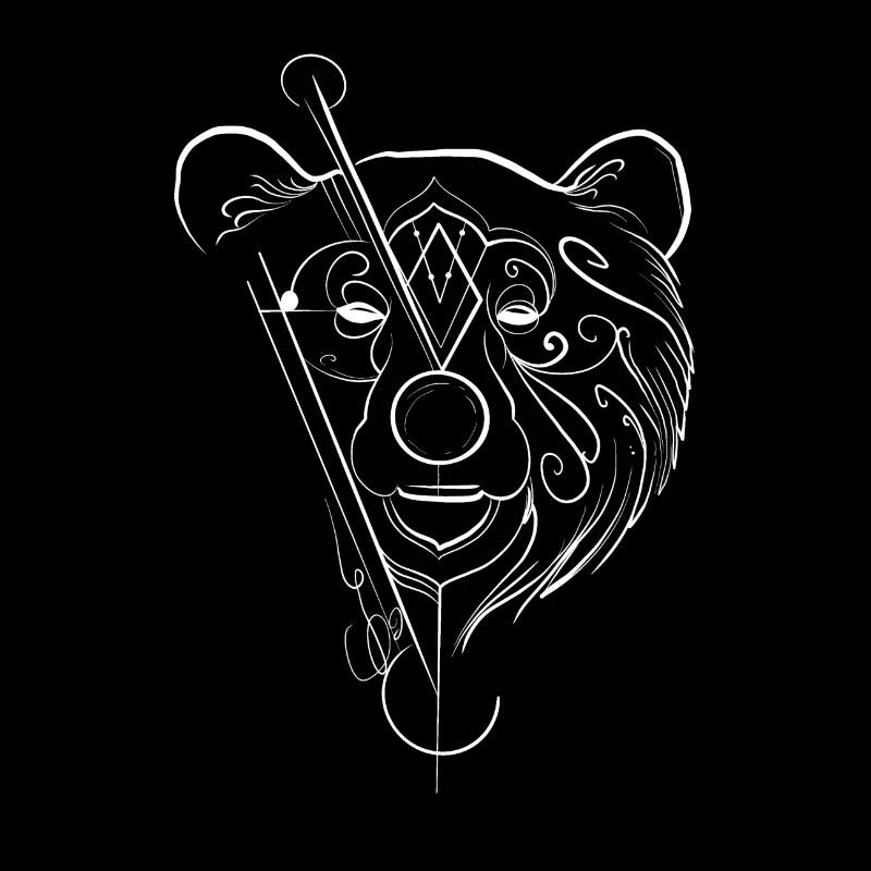 Dessin ours style lining graphique