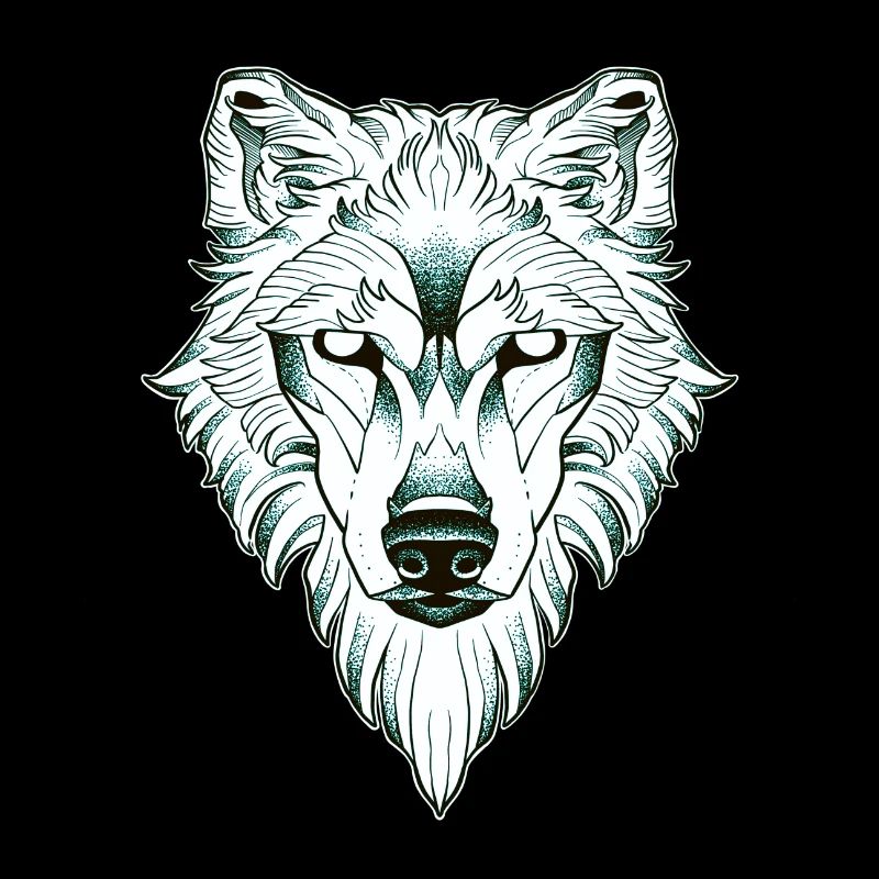 Symmetrisches Wolfs-Dotwork