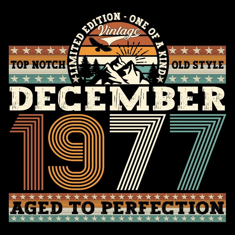 December Vintage 1977 45th Birthday Gift