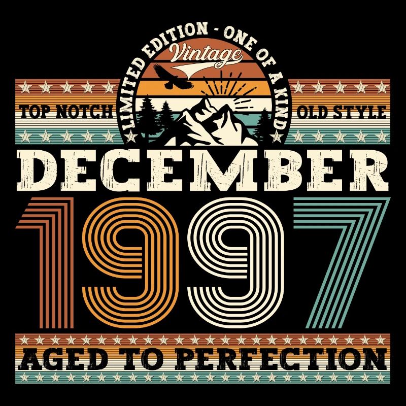 December Born 1997 25th birthday gift