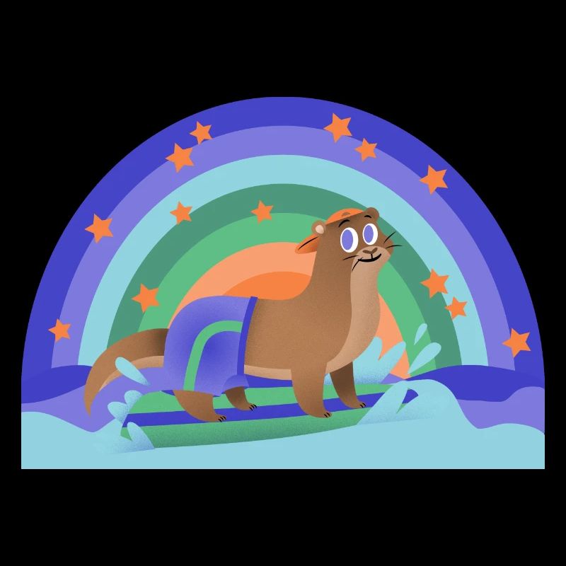 Otter Surfen Regenbogen Kidcore Kinder Geschenk