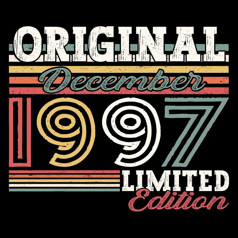 December Born 1997 25th birthday gift