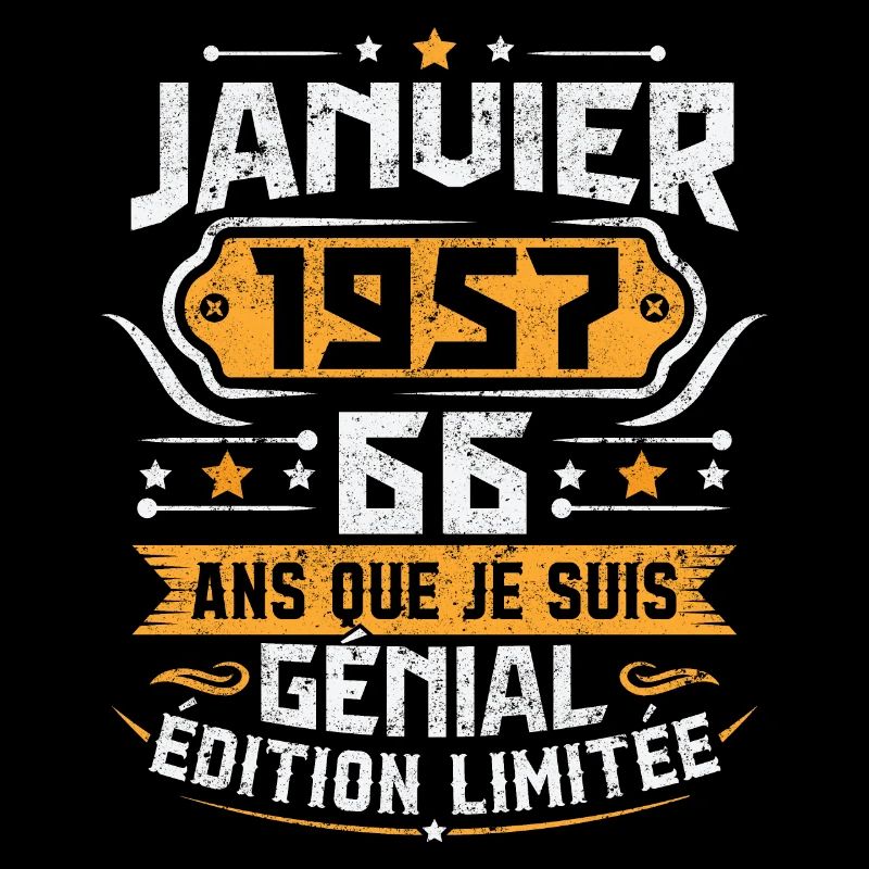 Cadeau D'anniversaire 66 Ans Janvier 1957 Vintage
