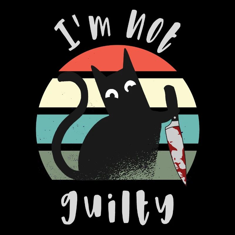 Je suis innocent, chat avec couteau