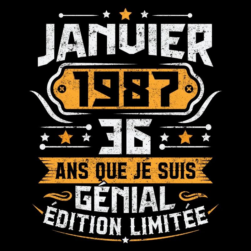 Rétro Cadeau D'anniversaire 36 Ans Janvier 1987