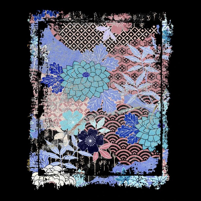 Japanese Floral Pattern Chrysanthemum Cherry
