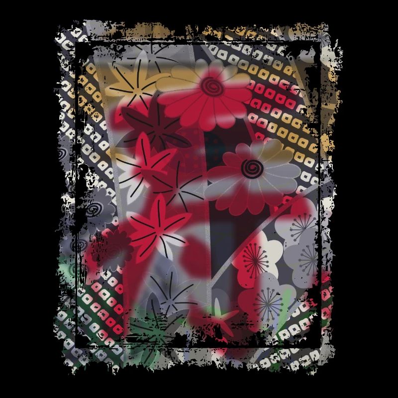 Japanese Floral Pattern Chrysanthemum Cherry