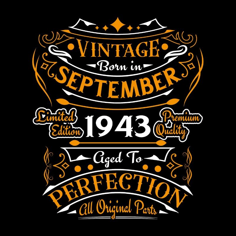 Vintage Born in September 1943 Gift
