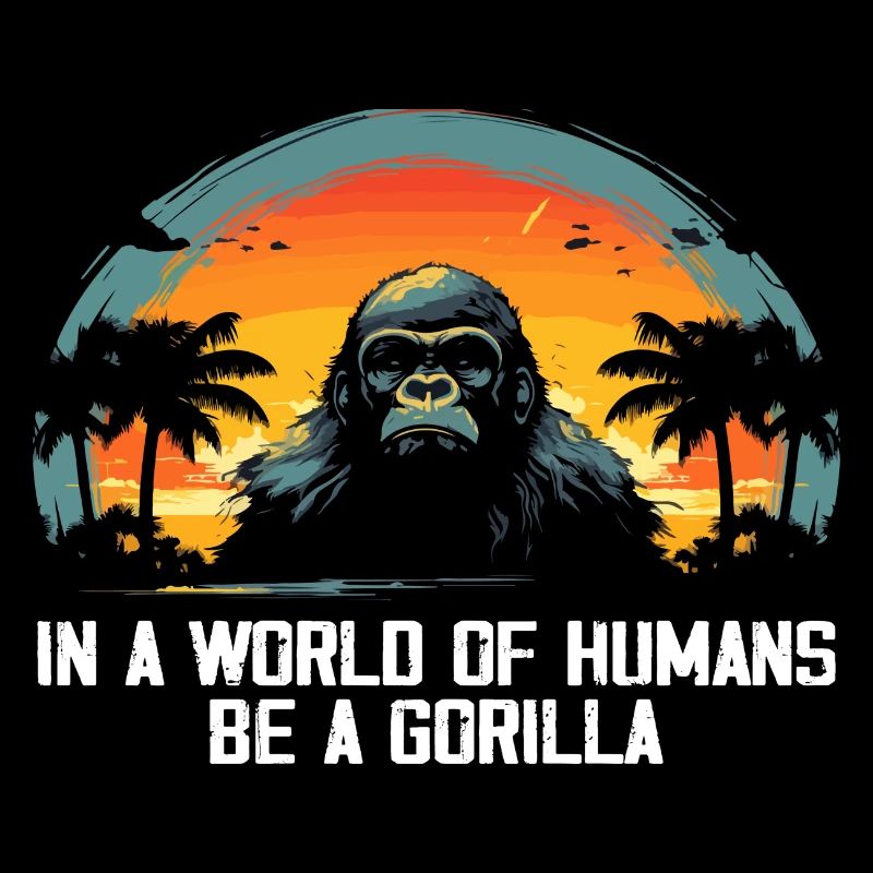 In einer Welt der Menschen Sei ein Gorilla Gorillas Gorillas