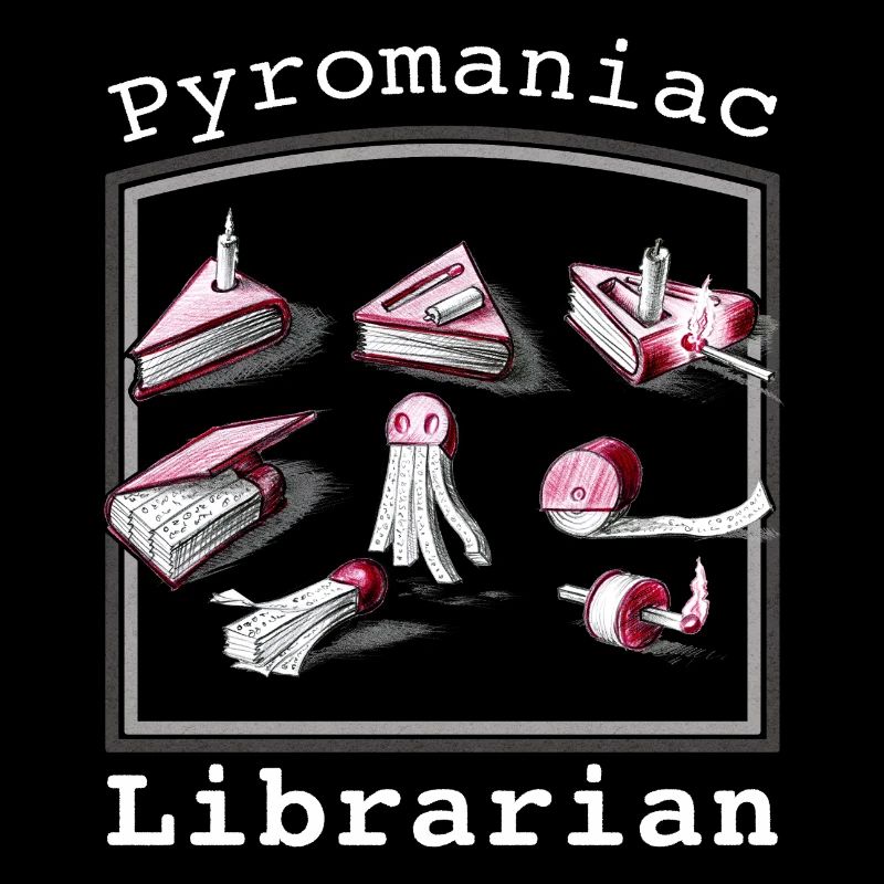 Pyromaniac Librarian Igniting Book Ideas