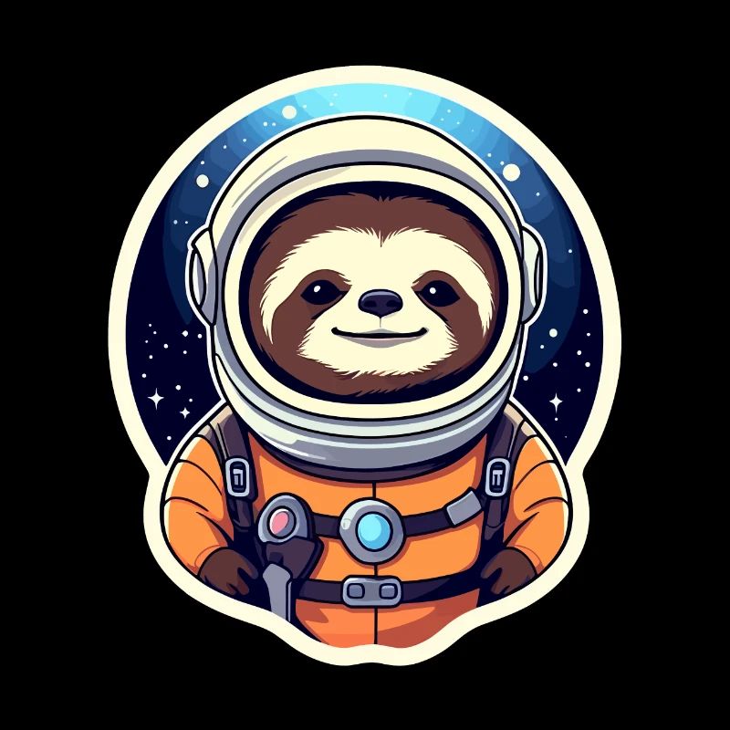 Sloth Astronaut Illustration