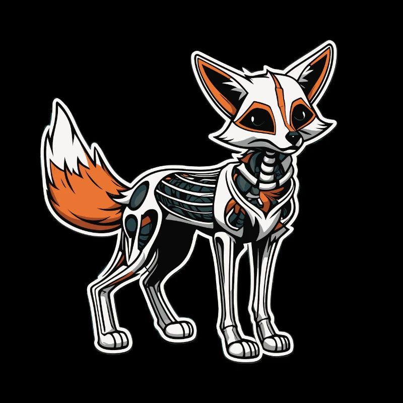 Fuchs Skelett Illustration