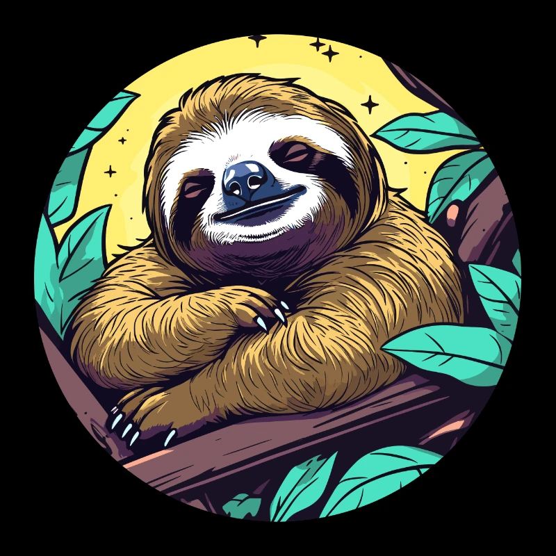 Sleeping Sloth Illustration