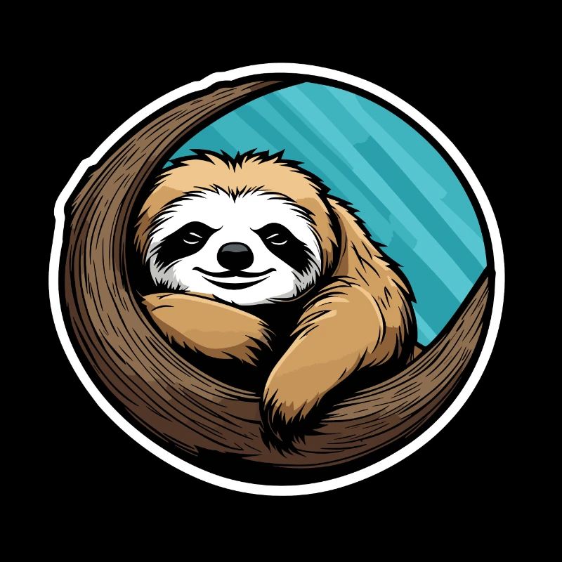 Sleeping Sloth Illustration
