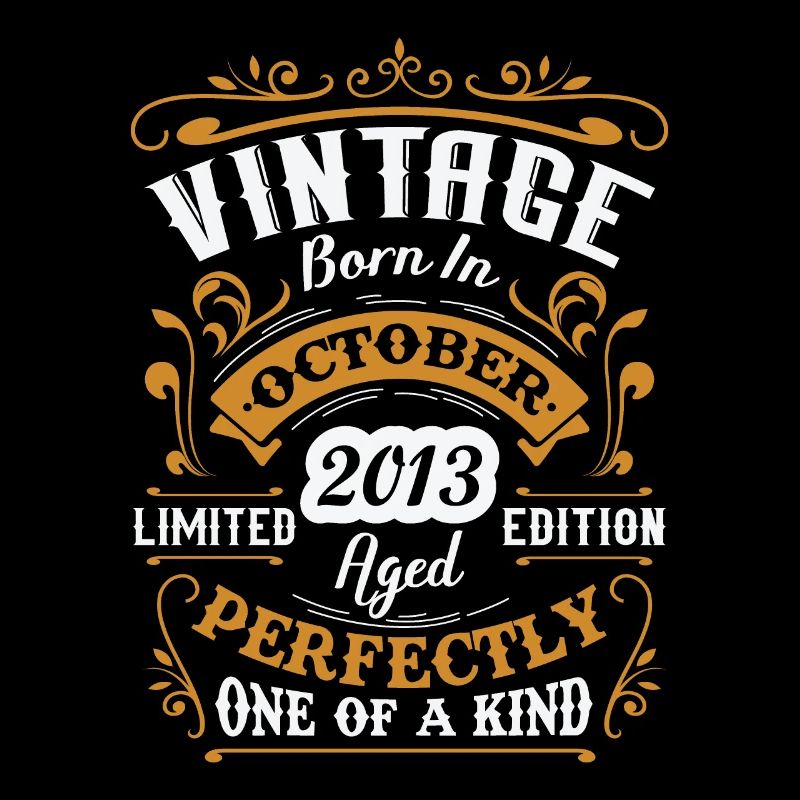 Vintage birthday gift born in October 2013