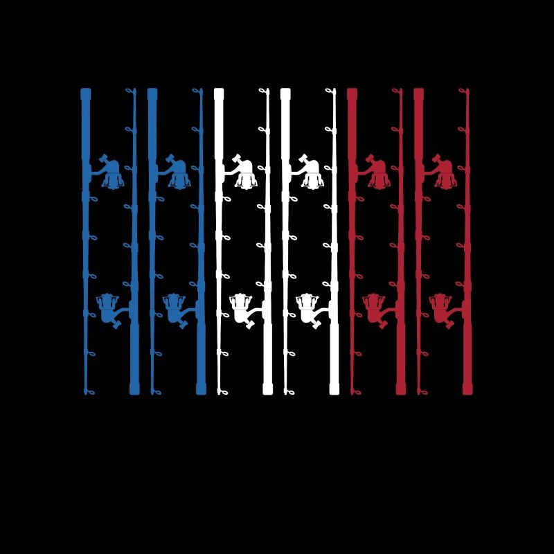 Canne à pêche avec drapeau français