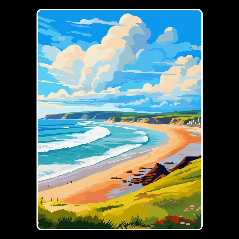 Woolacombe Devon Affiche de voyage vintage souvenir