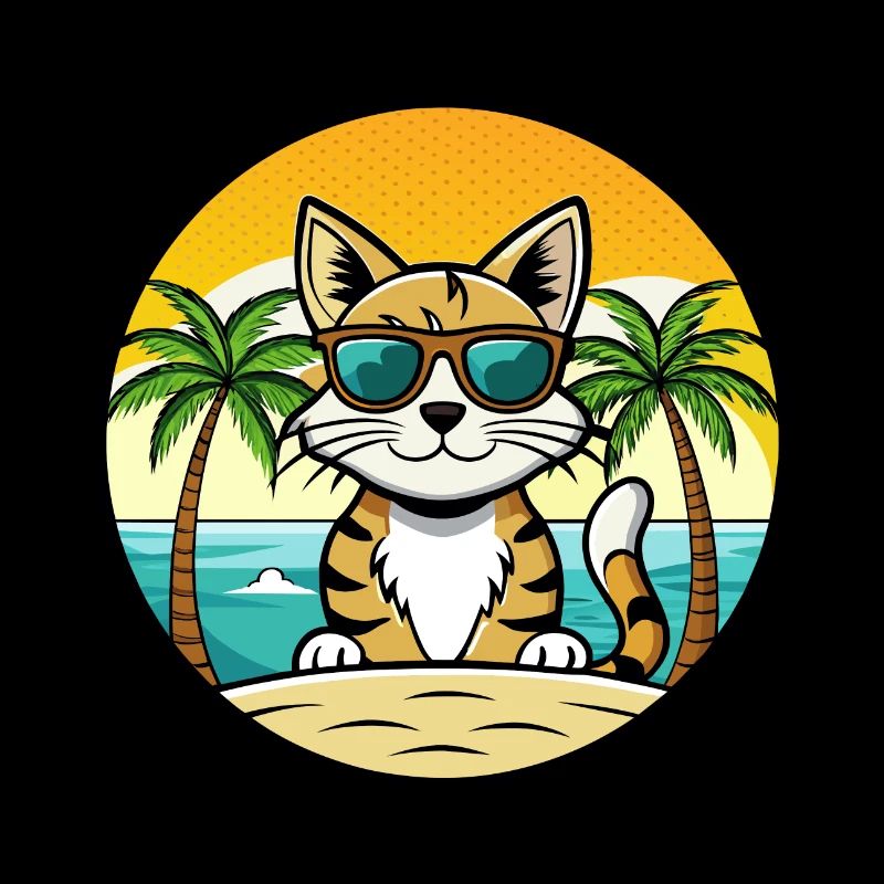 Lunettes de soleil de dessin animé de race de chat égéen plage