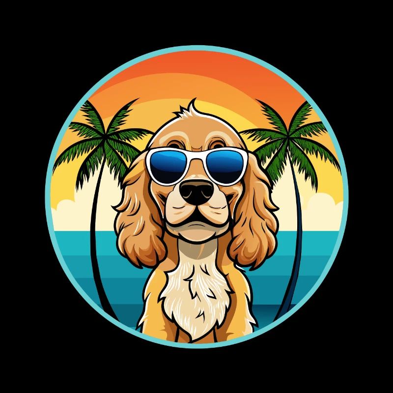 Cocker américain Spaniel Race de chien Cartoon Beach
