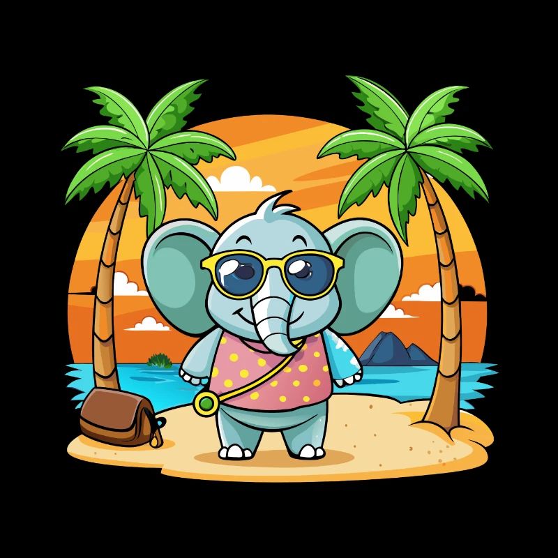 Lunettes de soleil de plage d’été de dessin animé drôle d’éléphant