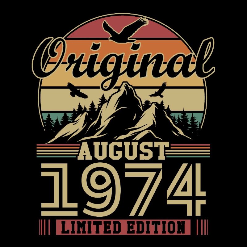 Original August 1974 Vintage Geburtstagsgeschenk